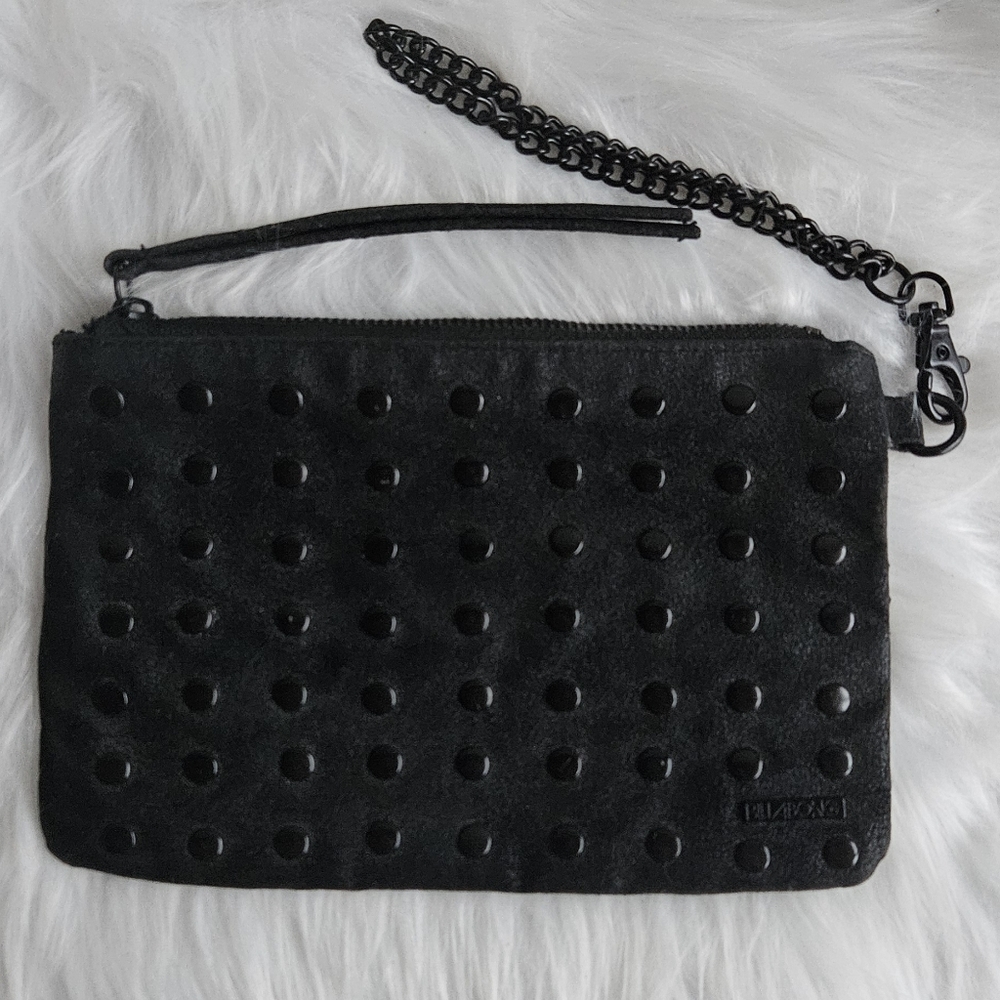 Billabong Black Studded Wristlet with Chain Strap